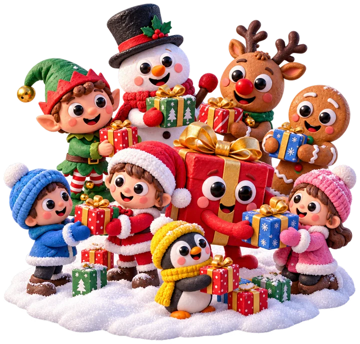 presents handed out to a crowd